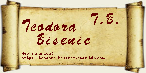 Teodora Bisenić vizit kartica